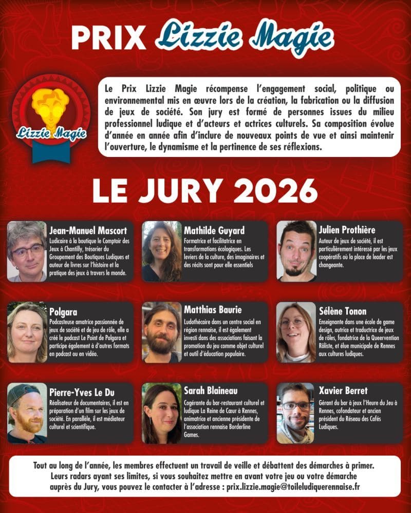 Jury 2026 du prix Lizzie Magie